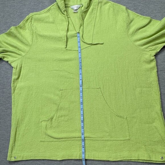CJ Banks Baja Hoodi Womens Size 1X Yellow Greene Long Sleeve Pullover Cotton - Picture 15 of 16